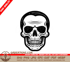 Minimalist Open Mouth Skull SVG - Flat Design SVG