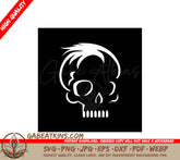 Skull Mohawk SVG - Minimalist Flat Design SVG