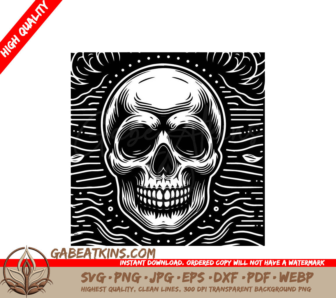Skull SVG - Vector Outline Illustration SVG