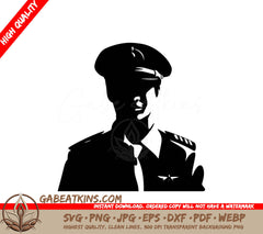 A Man Wearing A Hat SVG - Sky Pilot SVG