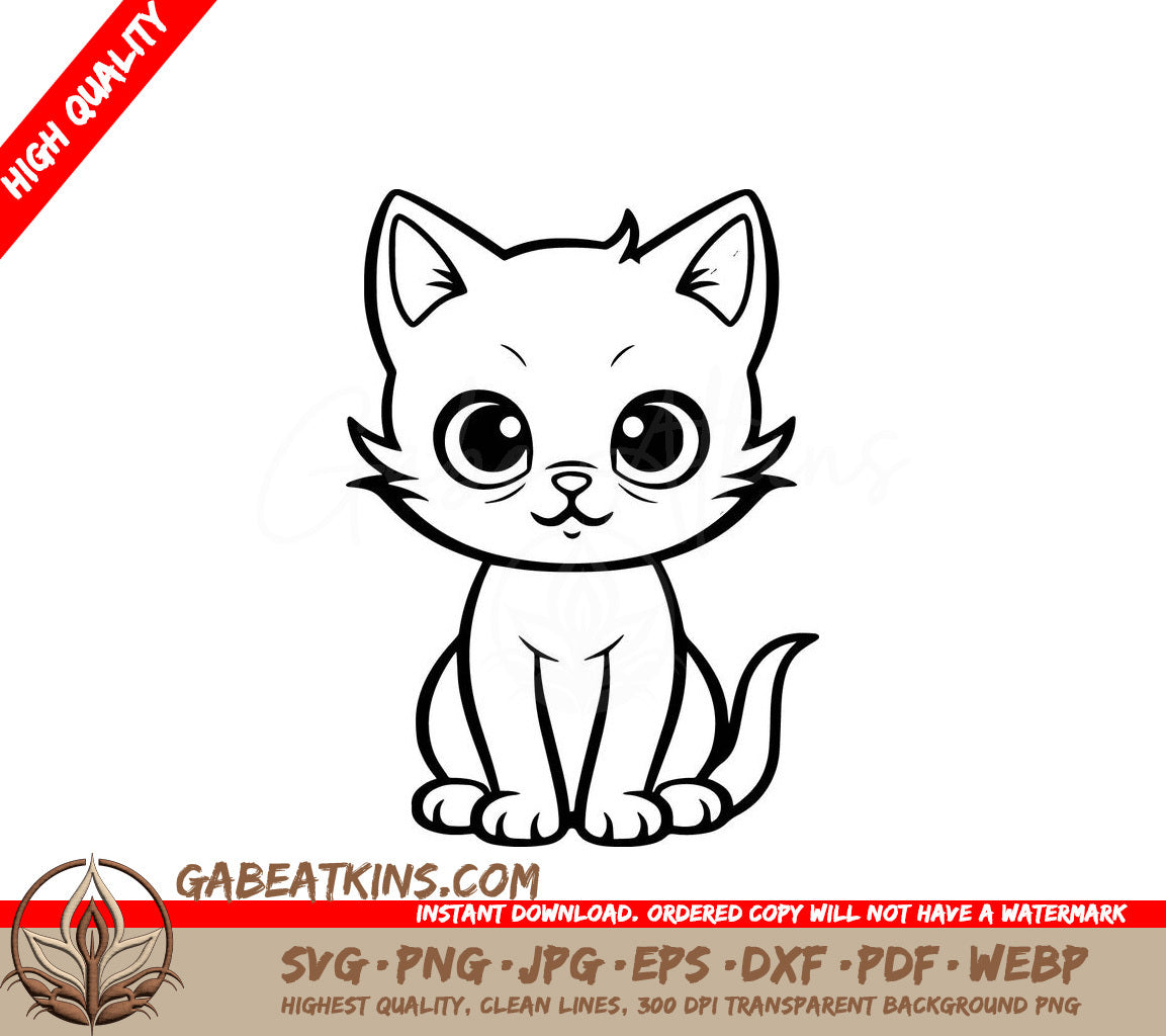 A Cat With Big Eyes SVG - Sly Feline SVG