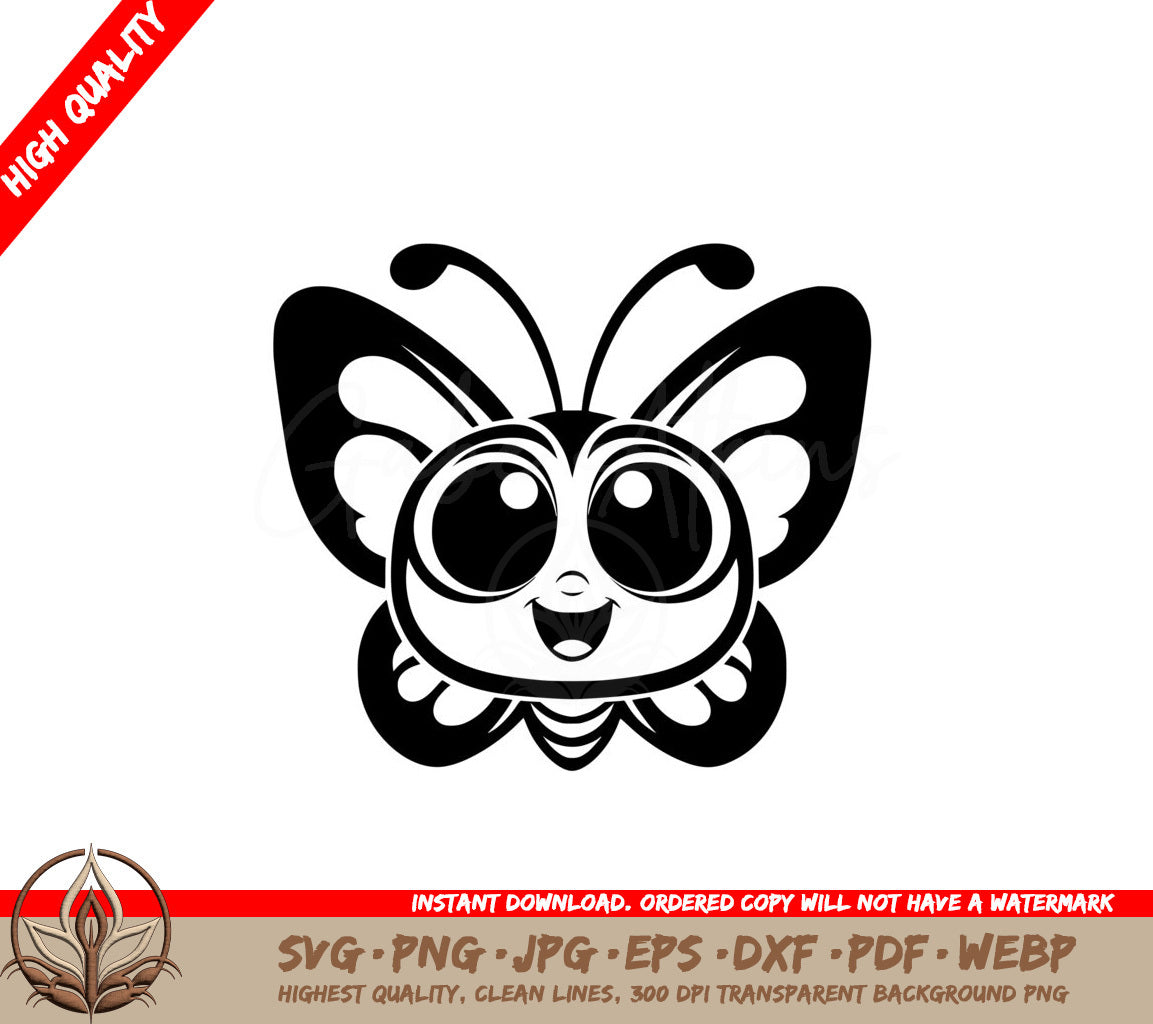 Smiling Butterfly Digital Design SVG