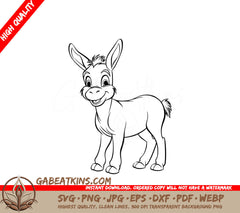 A Donkey Smiling SVG - Smiling Donkey SVG