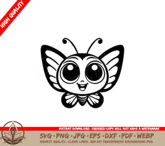 Smiling Winged Friend SVG Cut File Download