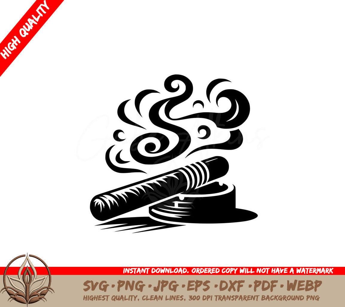 Smoking Cigar Lounge SVG Cut File