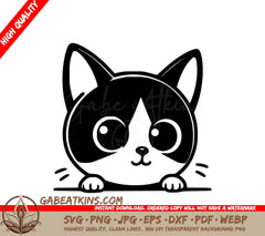 A Cats Face SVG - Sneaky Cat Peek SVG