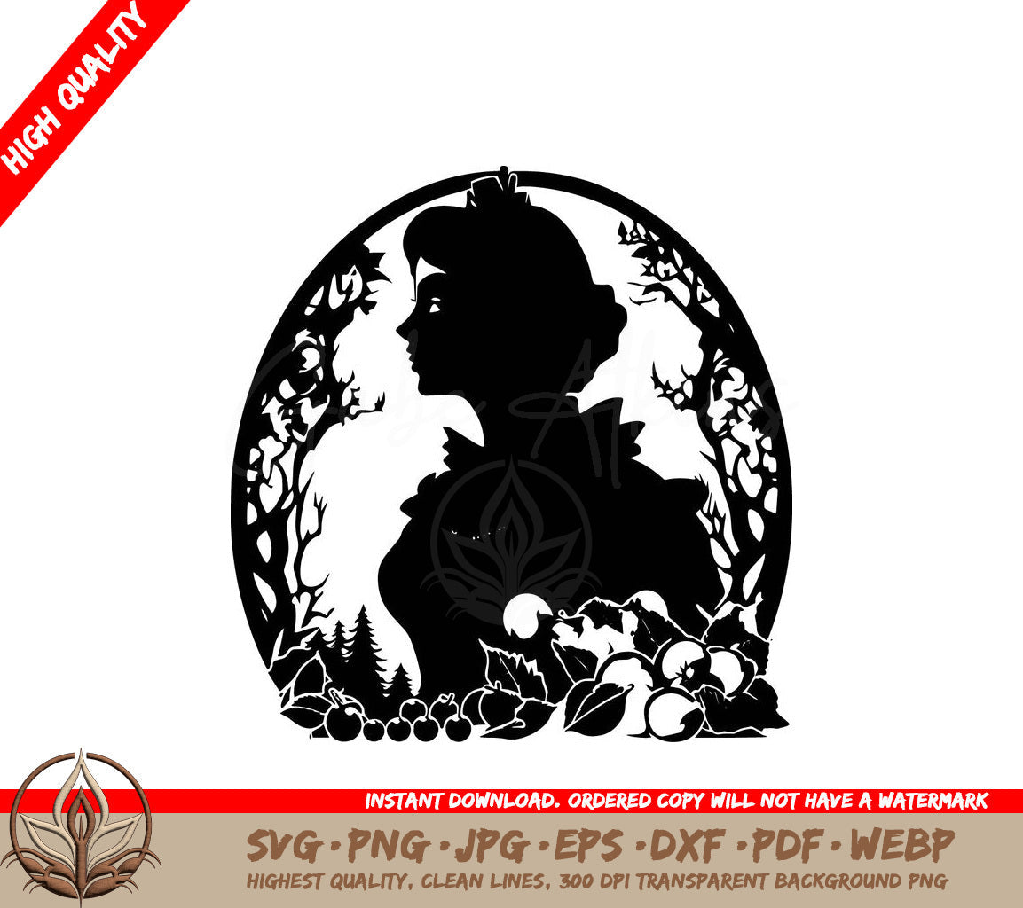 Snow White Digital Design in Multiple File Formats (SVG, PNG, JPG, AI, PDF, DXF, EPS, WebP)