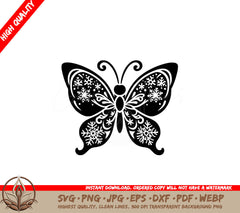 Snowflake Butterfly Whispers SVG PNG JPG AI PDF DXF EPS WebP Digital Download