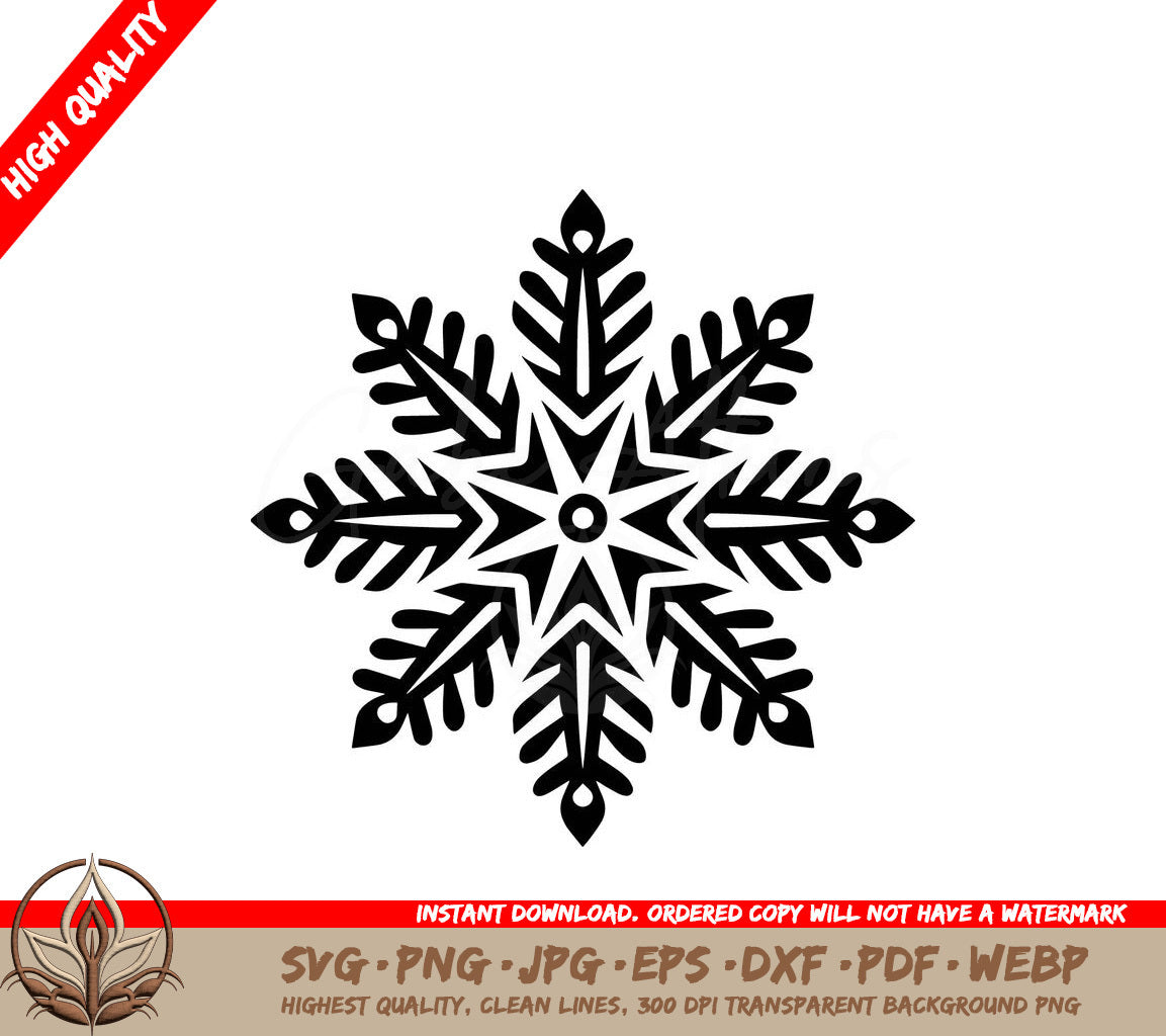 Snowflake Pattern in SVG, PNG, JPG, AI, PDF, DXF, EPS and WebP - Digital Download