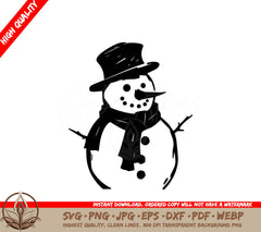 Snowman Digital Design Cut File in SVG, PNG, JPG, AI, PDF, DXF, EPS and WebP Formats