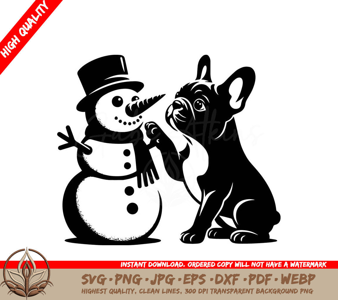 Snowman and Bulldog Fun - Digital Design in Multiple File Formats