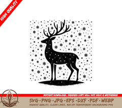 Snowy Deer - Digital Design in Multiple File Formats