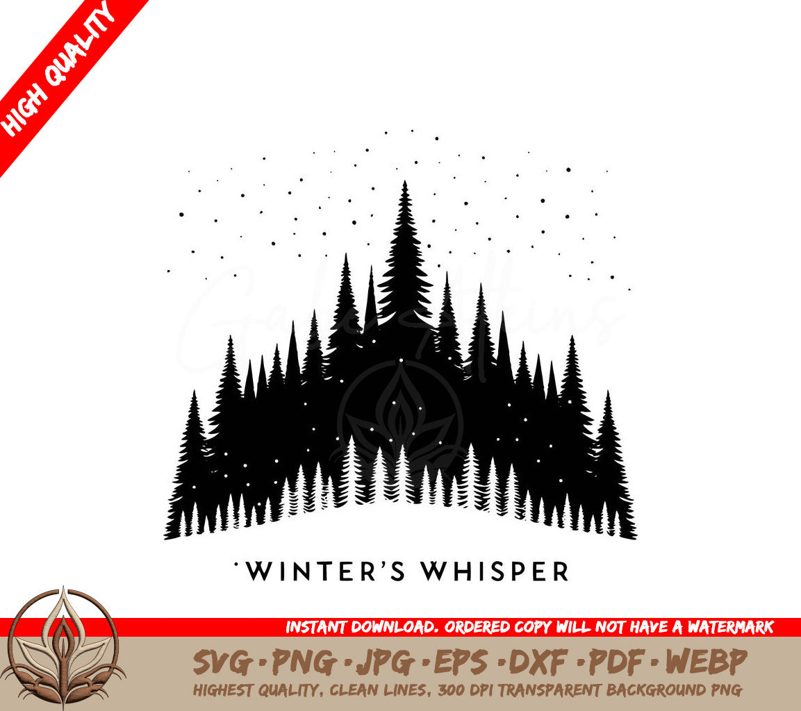 Snowy Forest Whisper Digital Design File in Multiple Formats