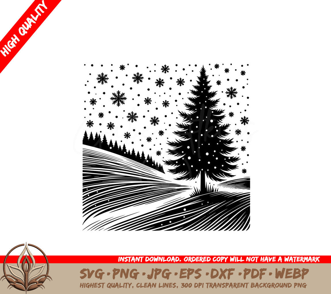 Snowy Forestscape SVG