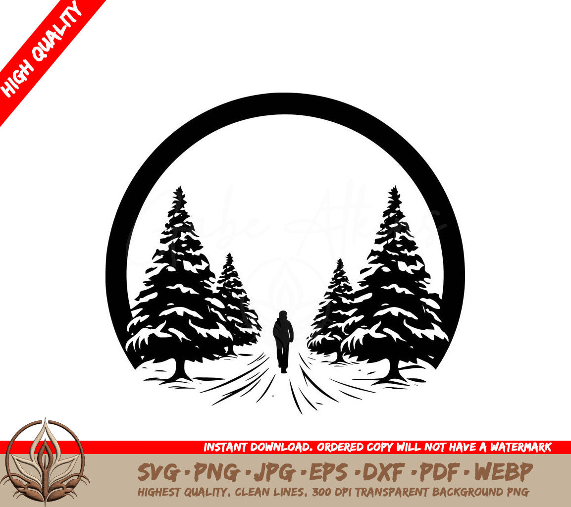 Snowy Stroll Digital Design File (SVG, PNG, JPG, AI, PDF, DXF, EPS, WebP)
