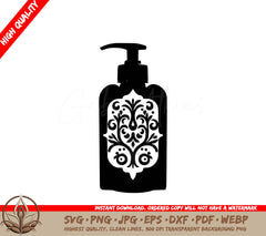 Soap Dispenser Digital Design File (SVG, PNG, JPG, AI, PDF, DXF, EPS, WebP)