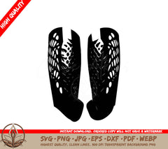 Soccer Shin Guards Digital Design File (SVG, PNG, JPG, AI, PDF, DXF, EPS, WebP)