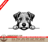 Schnauzer Peeking Over Wall SVG - Soft Coated Wheaten Terrier SVG