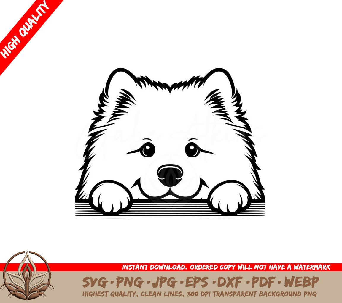 Soft Gaze Samoyed SVG Cut File Digital Download
