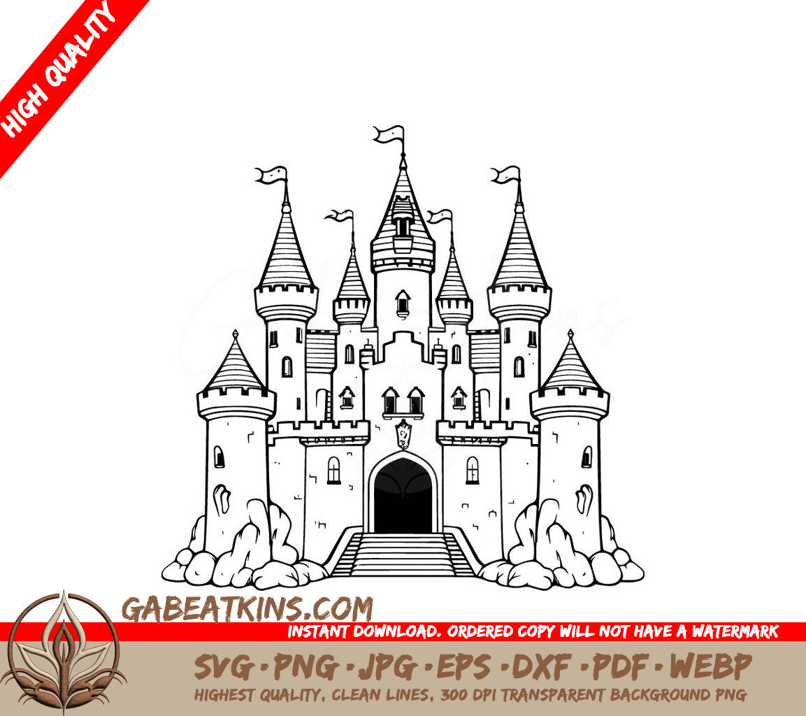 Castle with Flags SVG - Songs of Solitude SVG