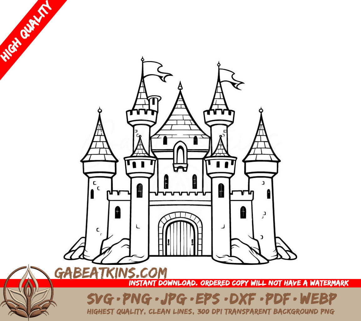 Castle with Flag SVG - Songs of the Sea SVG