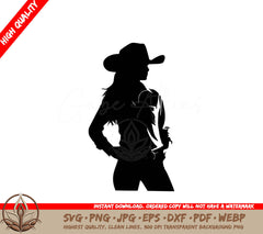 Southern Girl Silhouette Digital Design File (SVG, PNG, JPG, AI, PDF, DXF, EPS, WebP)