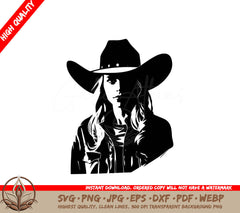 Southern Girl with Hat Digital Design File (SVG, PNG, JPG, AI, PDF, DXF, EPS, WebP)