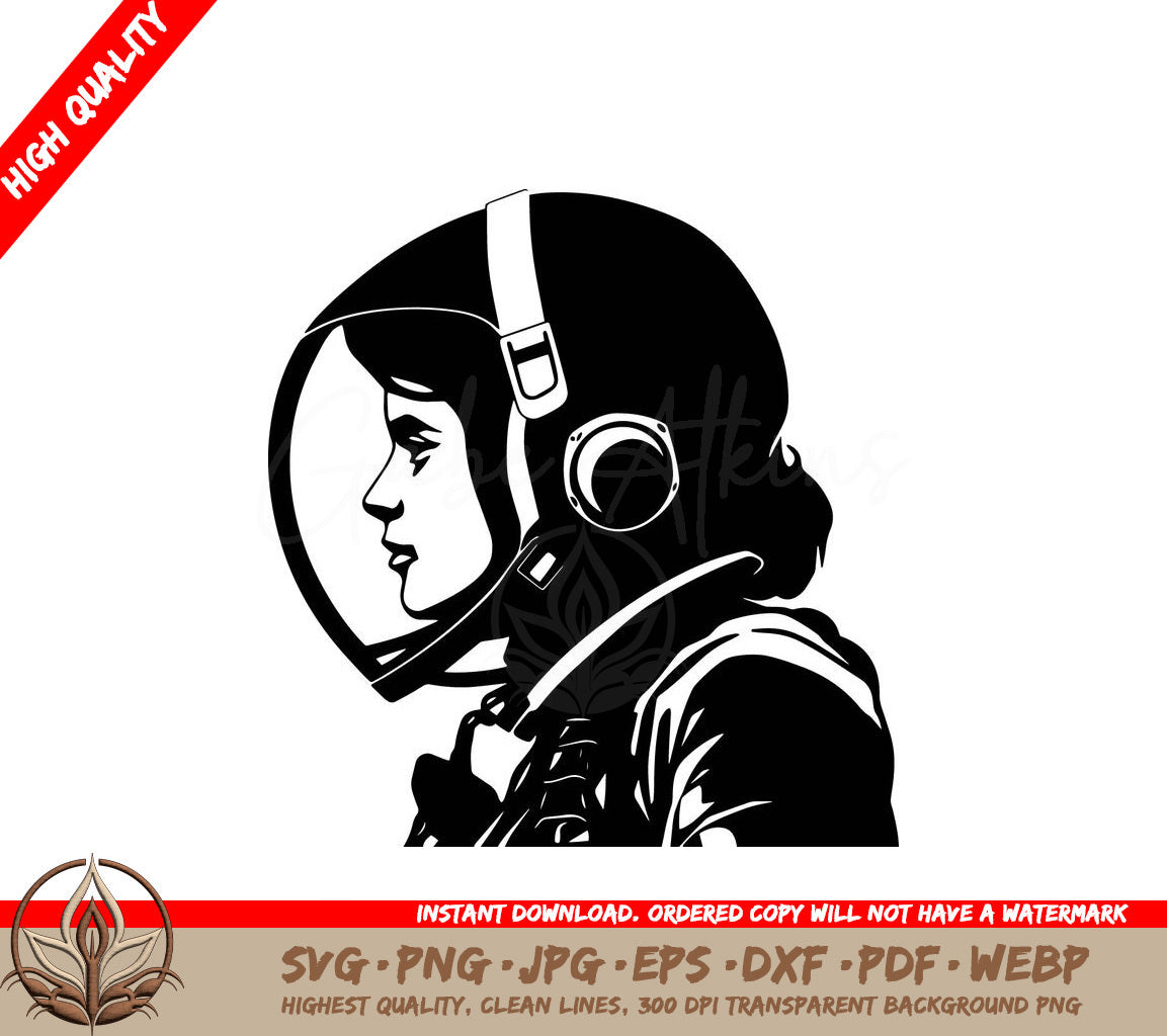 Space Astronaut: Digital Design in Multiple File Formats (SVG, PNG, JPG, AI, PDF, DXF, EPS, WebP)
