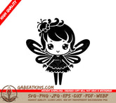 Fairy with Flower SVG - Cute Cartoon Vector Design SVG