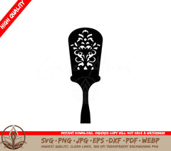 Spatula Digital Design Cut File - SVG, PNG, JPG, AI, PDF, DXF, EPS, WebP - Instant Download