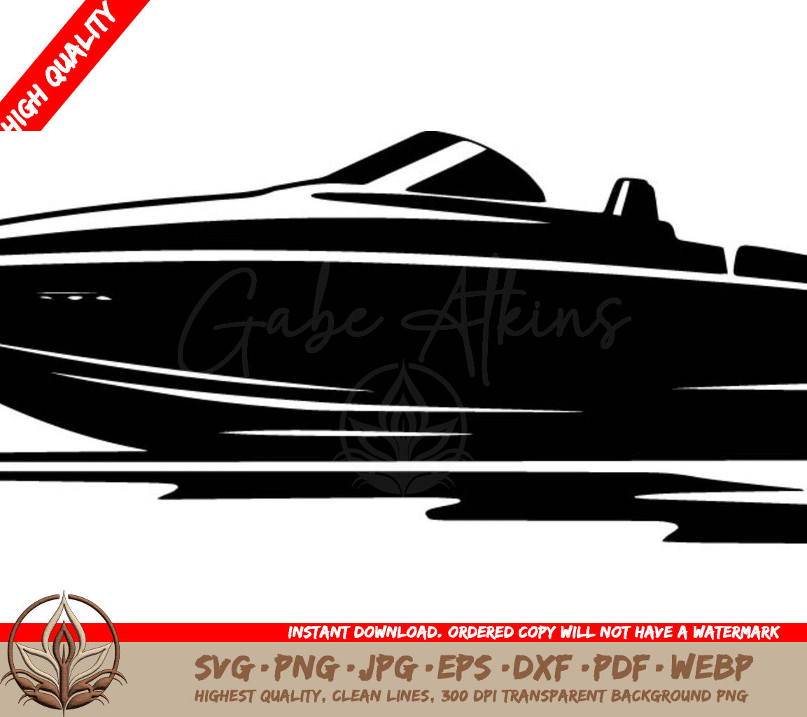 Speedboat Digital Design File for Cutting Machines and Printing