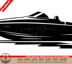 Speedboat Digital Design File for Cutting Machines and Printing