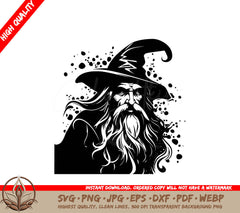 Spell-casting Wizard Digital Design File (SVG, PNG, JPG, AI, PDF, DXF, EPS, WebP)