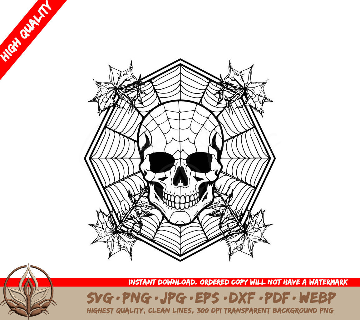 Spiderweb Skull - Digital Design in Multiple File Formats