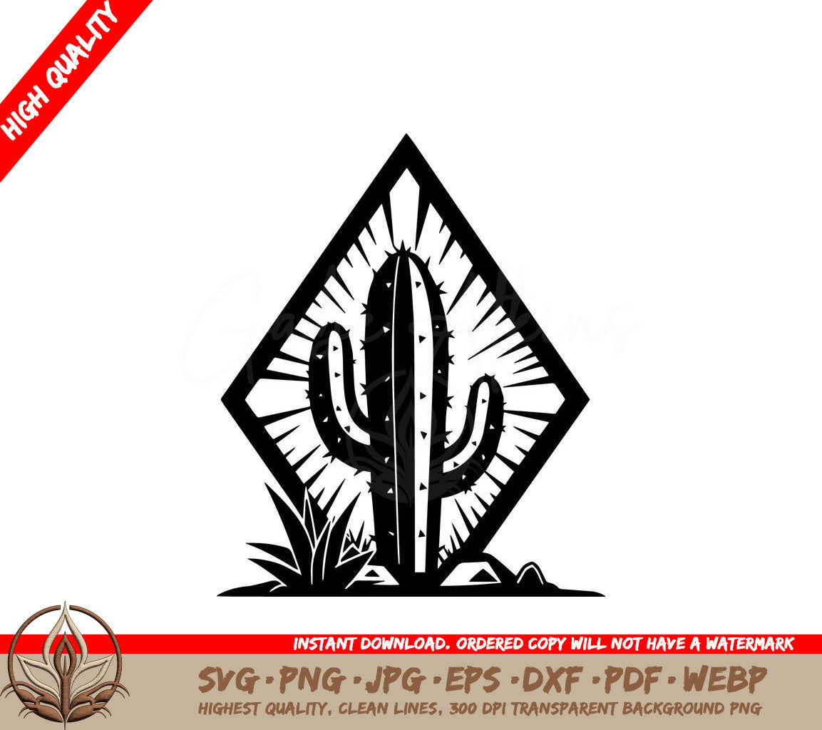 Spiny Desert Cactus - Digital Design in Multiple File Formats