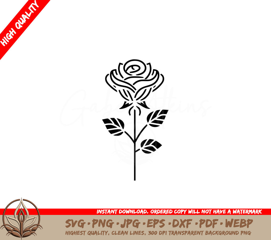 Spiral Rose SVG PNG JPG AI PDF DXF EPS and WebP - Digital Download