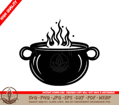 Spooky Cauldron Digital Design File (SVG, PNG, JPG, AI, PDF, DXF, EPS, WebP)