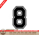 Sports Jersey Number 8 SVG SVG