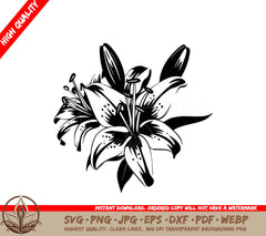 Spring Lily Digital Design - SVG, PNG, JPG, AI, PDF, DXF, EPS WebP Formats