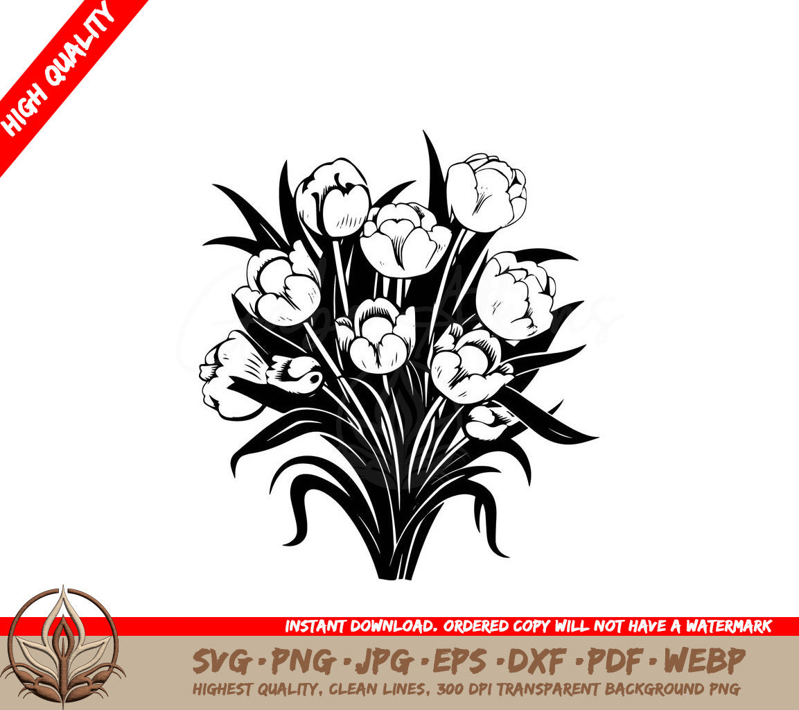 Springtime Bloom Collection: Digital Design Elements in Multiple File Formats