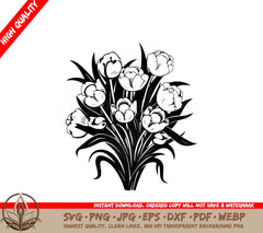 Springtime Bloom Collection: Digital Design Elements in Multiple File Formats