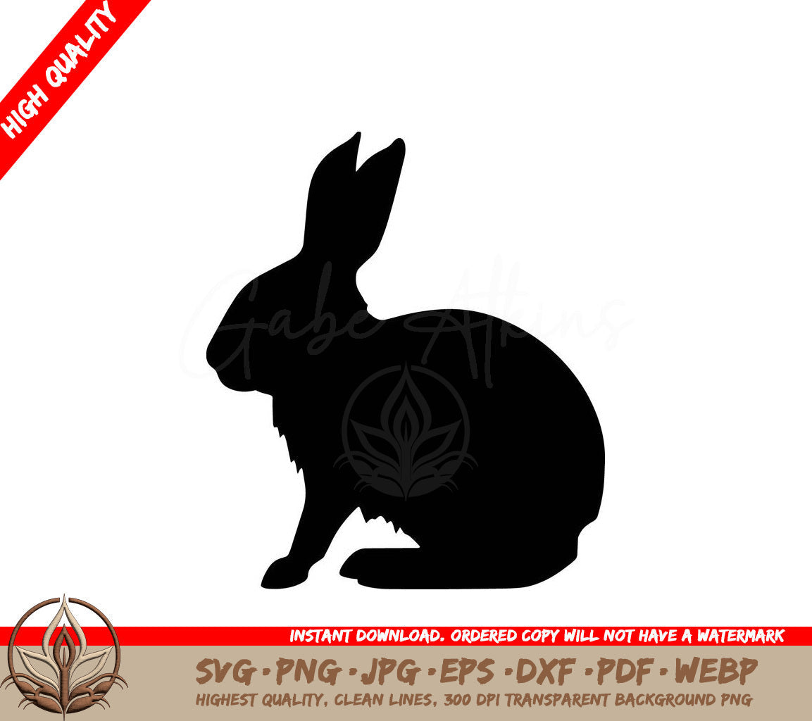 Springtime Bunny Digital Design - SVG, PNG, JPG, AI, PDF, DXF, EPS and WebP File Formats