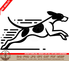 Sprinting Pointer Pup: Digital Design File (SVG, PNG, JPG, AI, PDF, DXF, EPS, WebP)