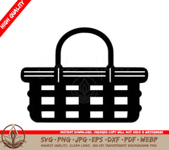 Square Picnic Basket SVG, PNG, JPG, AI, PDF, DXF, EPS and WebP - Digital Cut File