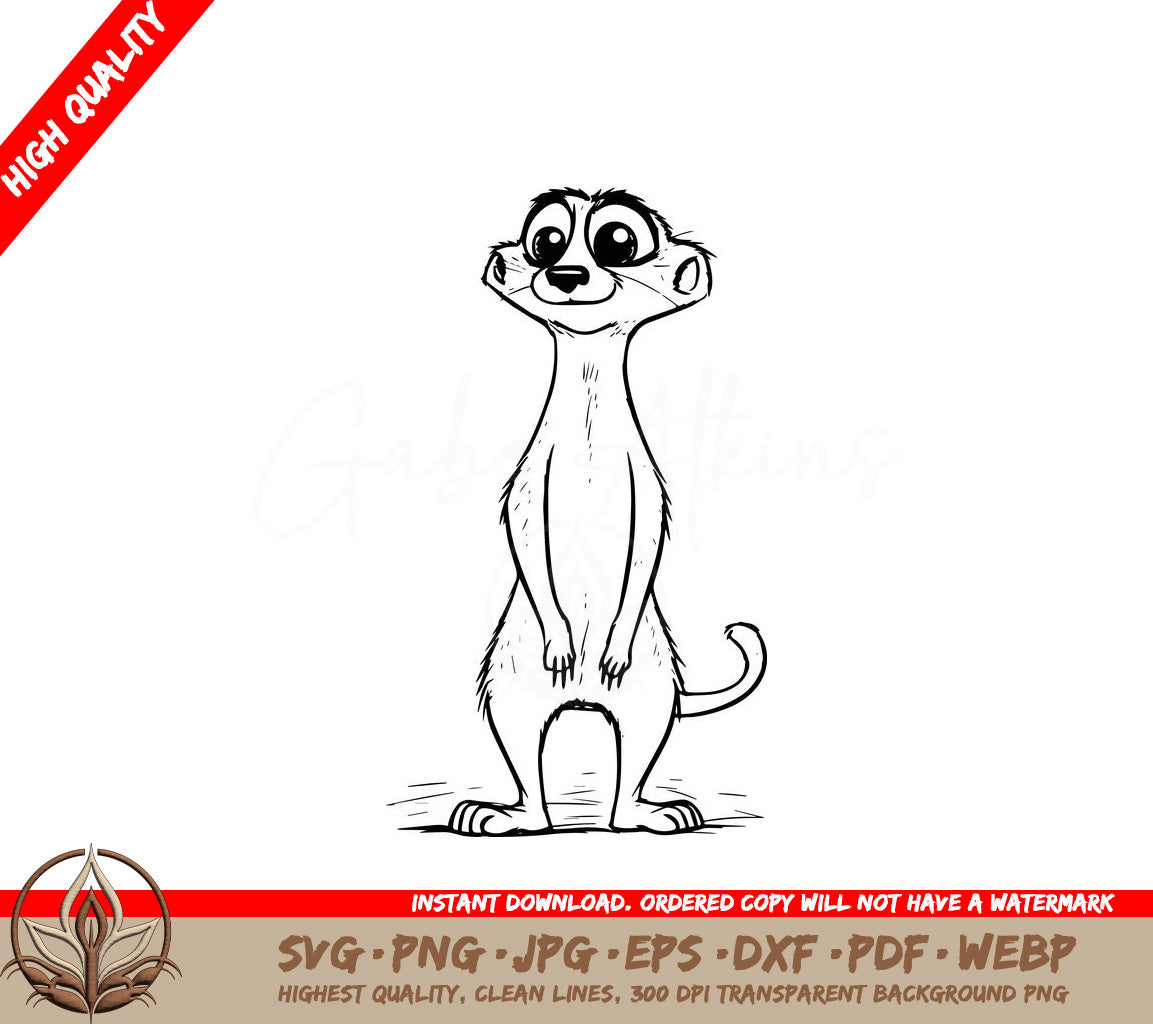 Standing Meerkat Digital Design in Multiple File Formats (SVG, PNG, JPG, AI, PDF, DXF, EPS, WebP)