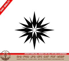 Star of Bethlehem Digital Design in SVG, PNG, JPG, AI, PDF, DXF, EPS WebP Formats