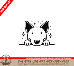 Starry Bull Terrier SVG PNG JPG AI PDF DXF EPS and WebP