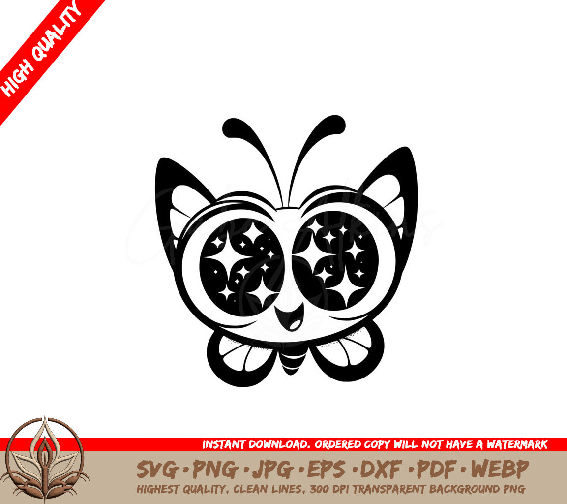 Starry Eyed Butterfly SVG PNG JPG AI PDF DXF EPS and WebP Digital Download