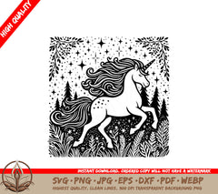 Starry Forest Unicorn SVG - Digital Download