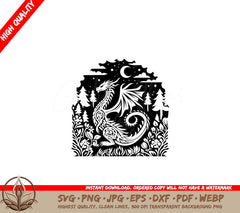 Starry Night Dragon SVG Cut File Design Download